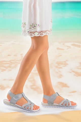 Kiko Kids Kız Çocuk Sandalet Arz 2350 Gümüş
