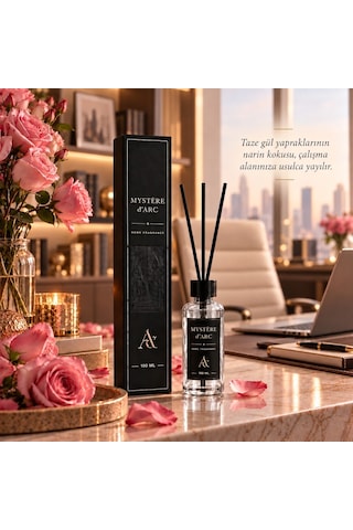 Premium Oda Kokusu Bambu Çubuklu Beyaz Şişe 100 Ml Gül