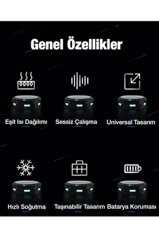 Dijital Göstergeli Kablolu İpad Tablet Uyumlu Soğutucu Gamer Oyuncu Radyatör Soğutma Fanı