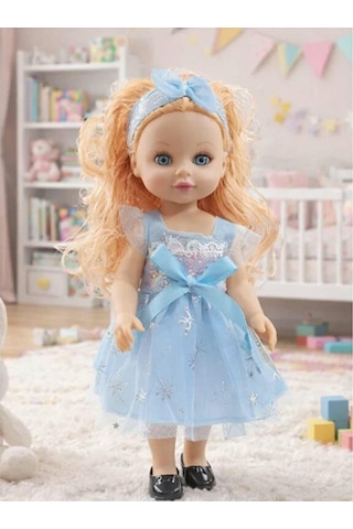 İngilizce Şarkılı Fonksiyonlu Kız Bebek - 36 Cm Yumuşak Et Bebek Dokulu Vinil