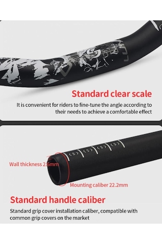 Lunje Alüminyum 31.8 780 Mm Riser Mtb Gidon Bisiklet Gidonu Siyah Beyaz Siyah