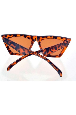 Leopar Çerçeve Cat Eye Kadın Güneş Gözlüğü - Moda Gözlük Beyaz