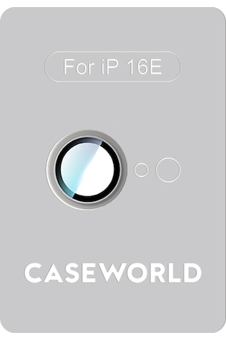 Apple Uyumlu iPhone 16e Caseworld Alloy Serisi Oleofobik Anti Reflective Kamera Lens Koruyucu Gümüş