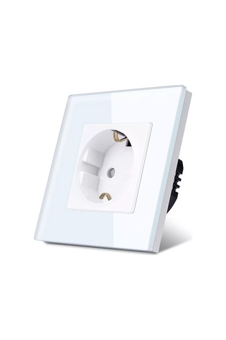 Dealuxx Cam Çerçeveli Tekli Priz Beyaz 193877356