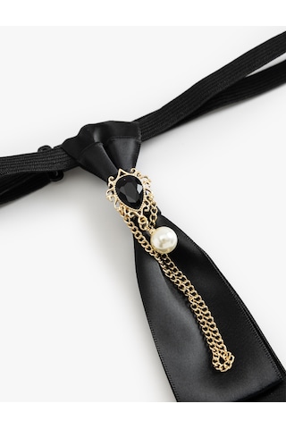 Koton Kravat Choker Kolye Broş Detaylı Siyah 6wak70498aa