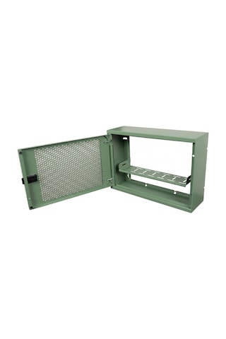 Alfafonet Wifi Box 400 Duvar Tipi Modem Ve Wifi Kutusu 400x120x280 Mm Yeşil Perfore Metal Kapak Montajlı