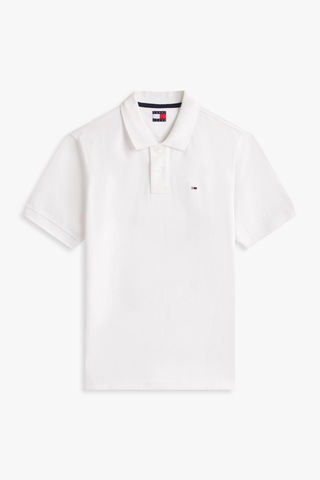 Tommy Hilfiger Tjm Erkek Regular Ess Beyaz Polo Yaka T-shirt-13676 Beyaz