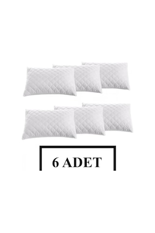 6'lı Kapitoneli Fermuarlı Yastık Alezi 50x70 Cm - Yastık Koruyucu Kılıf Beyaz 6'lı Kapitoneli Fermuarlı Yastık Alezi 50x70 Cm - Yastık Koruyucu Kılıf Beyaz