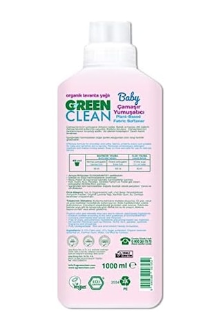 U Green Clean Baby Bitkisel Çamaşır Yumuşatıcı 1000ml 124-Pembe