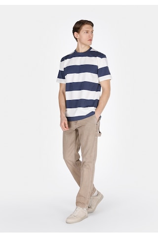 Colin's Colins Comfort Fit Yuvarlak Yaka Çizgili Erkek Lacivert Kısa Kol Tişört Cl1073099 Cl1073099 Q1.v1 Nav Lacivert