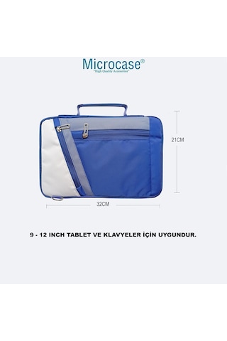 Microcase Huawei Matepad 11.5 2026 İle Uyumlu Omuz Askılı El Tutacaklı Universal Sleeve Taşıma Çantası Al4346 Lacivert Krem Gri