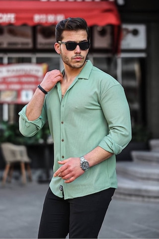 Tex Republic Erkek Yeşil Fitilli Ottoman Gömlek Yeşil