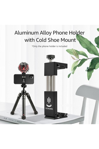 Honmex Alüminyum Telefon Tutucu, Soğuk Ayaklı Yuva Ve 1/4 Vida Deligi, 6.5-9.5cm Genişlik Aralığı, Dayanıklı Ve Çizik Üretmez