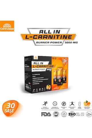 All In L-carnitine Burner Power 3000 Mg 30saşe