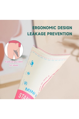 Yuntech01 Kadınlar İçin Dış Mekan Tuvaleti, Kamp Ve Yürüyüşlerde Dikey İdrar Cihazı, Hamileler İçin Tek Kullandım Kağıt Ürün, Araç İçin Acil Kullanim, Pembe 12'li Paket Çok Renkli