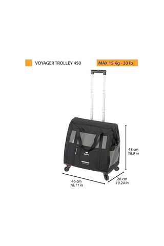 Ferplast Voyager Trolley 450 Tekerlekli Taşıma Çantası - Siyah Max.15kg 46cm