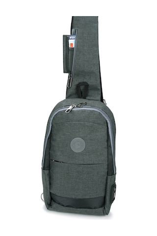 Strong Kulaklık Çıkışlı Tek Kol Göğüs Ve Sırt Çantası ,çapraz Çanta Body Bag Tk01 Füme Füme
