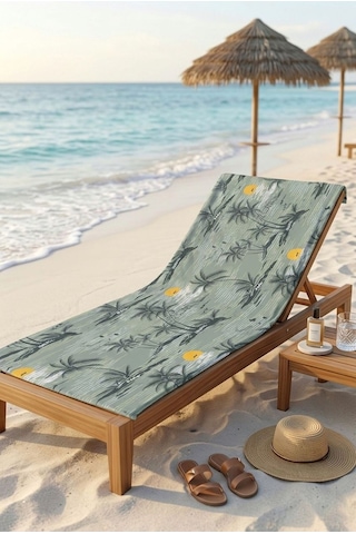 Retro Island Yeşil Plaj Havlusu 70 X 150 Cm Açık Yeşil