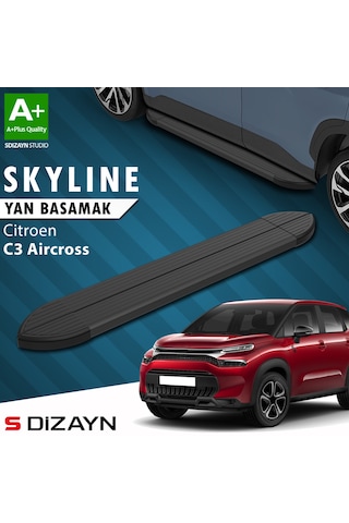 S-dizayn Citroen C3 Aircross Skyline Siyah Yan Basamak 183 Cm 2017-2024 A+ Kalite