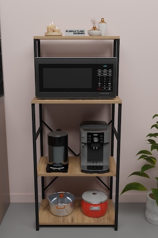 Mutfak Banko Dolap Düzenleyici Mikrodalga Fırın Rafı Atlantik Çam