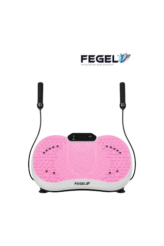 Fegel FG-6500 99 Kademeli Hoparlörlü Direnç Bantlı Uzaktan Kumandalı Titreşimli Fitness Platformu Pembe