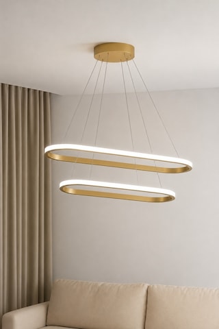 AvizeGO Elipso 2'li Led Sarkıt Avize Beyaz Işık Eskitme