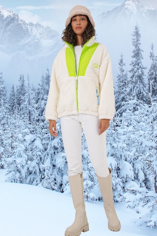 Bigdart 5194 Kadın Peluş Mont Ceket - Yeşil