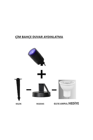 Seka Tech Zita Kazıklı ve Rozanslı Çim Ağaç Duvar Aydınlatma Armatürü Mavi