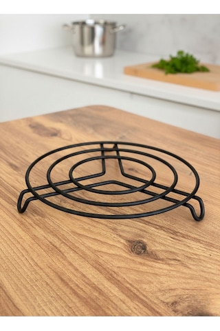 Morponi Yuvarlak Minimalist Isı Geçirmez Nihale - Mutfak Ve Masa Servis Altlığı Siyah