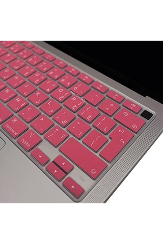 Macbook Air Klavye Koruyucu Arapça Baskılı Uk Iso Ters L Enter Uyumlu A1932 A2179 A2337 M1 Avrupa İngilizce Silikon Keyboard Cover Açık Pembe Açık Pembe