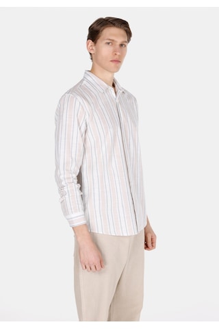 Colin's Colins Regular Fit Shirt Neck Çizgili Erkek Ekru Uzun Kol Gömlek Cl1072085 Cl1072085 Q1.v1 Ecr Ekru