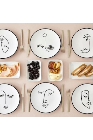 Kerman Home Face Seramik 6 Lı Pasta Tabağı 20 Cm