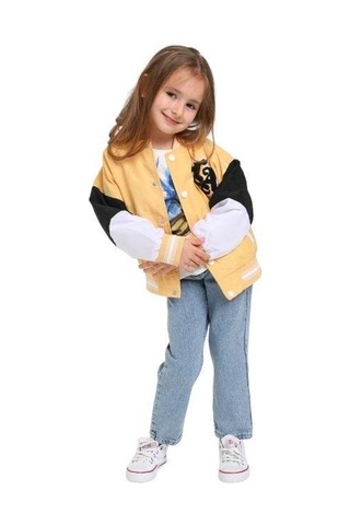 Escabel Unisex Çocuk Mevsimlik Astarlı Kolej Mont-12502-sarı Sarı