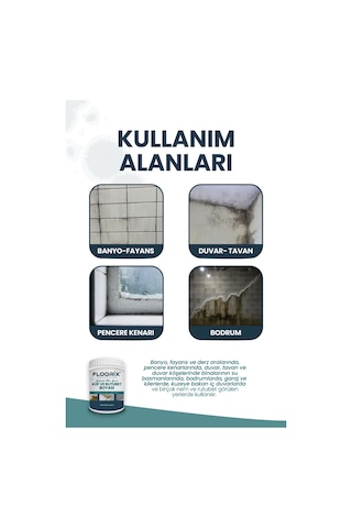 Floorix Küf ve Rutubet Solüsyon 1kg Beyaz - "Floorix Küf ve Rutubet Solüsyon 1kg"