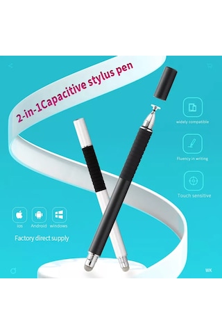 At-31 İletken Kumaş Kafa Hassas Enayi Kapasitif Kalem Kafası 2'si 1 Arada El Yazısı Kalem Kalemi İle Gül Kırmızısı