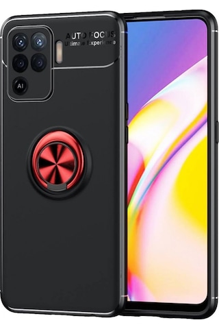 Oppo Reno 5 Lite Kilif Lens Yüzüklü Miknatisli Silikon Kapak 489625377