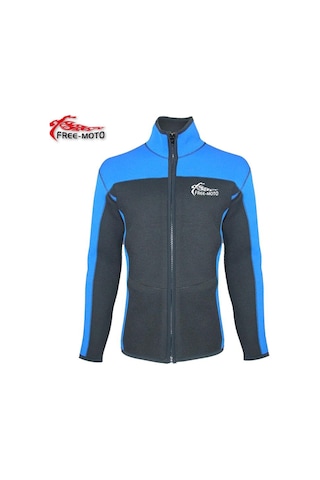 Free - Moto Free-Moto Motorsikletçi Neopren Mavi Polo Mont