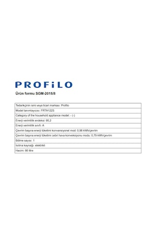 Profilo FRTA122S 66 LT Ankastre Fırın