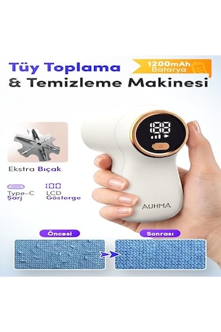 Tüy Toplama Makinesi Şarjlı, Güçlü Tüy Toplayıcı Ve Tiftik Toplama Makinesi, 6 Bıçaklı, Dijital Ekranlı Uz
