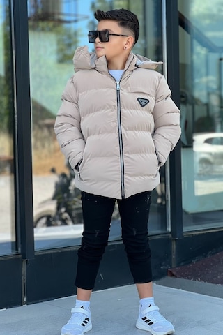 Pina Kids Erkek Çocuk Çıkarılabilir Kapüşonlu Su Geçirmez Nova Kışlık Mont Km4012 Bej