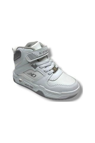 Ndrops 021-26 Deri Cırt Bantlı Çocuk Spor Bot 26-30 Beyaz