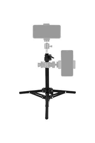 Ayarlanabilir Video Işık Standı Tripod Standı 2 Bölümlü 50 Cm Yük Kapasitesi 1,5 Kg Evrensel 1/4 İnç Arayüzlü Video Led Işık Telefon Tutucu Kamera Siyah