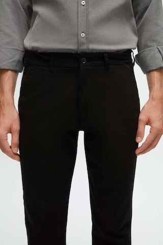 D's Damat Ds Damat Slim Fit Siyah Armürlü Yan Beli Lastikli Esnek Likralı Yandan Cepli Chino Pantolon 2HCC3ORT20001 Siyah