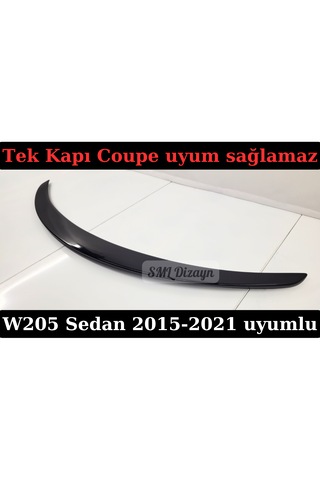 Mercedes W205 Amg Spoiler Spoyler Çıta Parlak Siyah Plastik 2015-2021 Sedan Uyumlu
