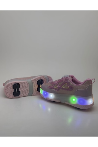 Tekiner Patenli Işıklı Tekerlekli Modern Spor Ayakkabı Pembe