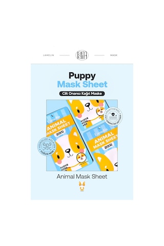 Lamelin Köpek Desenli Eğlenceli, Onarıcı Kağıt Maske Lamelin Animal Mask Puppy