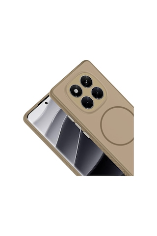 Farma Teknoloji Redmi Note 14 Pro 4g Kılıf M-safe Şarj Özellikli Zore Tea Kapak Gold