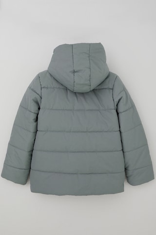 Kabancı Kız Çocuk Mont İç Kısmı Peluş Kapüşonlu Fermuarlı 6-9 Yaş , Açık Gri