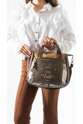 Baginn Amazing Ventis Kadın Postacı Çanta Retro Vegan Deri 28 28 Cm Suni Deri El Çantası Çok Cepli Kahverengi