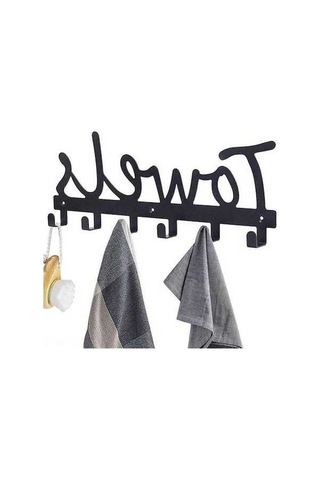 Novahub Türkçe Pratik Duş Askılığı - Banyo Havlu Askısı Siyah, Şık Duvar Montajlı Anahtarlık Siyah